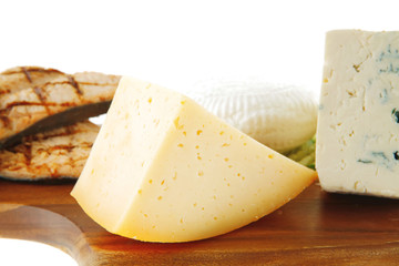 grilled salmon and french cheeses