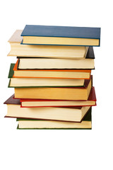 Pile of books isolated on a white background