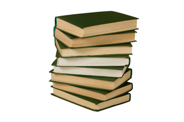 Pile of books isolated on a white background