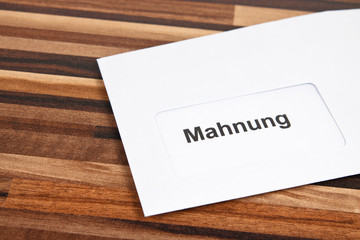 Mahnung Mahnschreiben