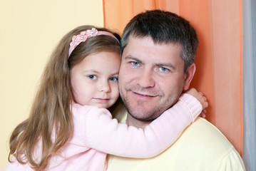 Fototapeta premium Father and daughter at home