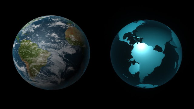 Two Style of 3D Earth - HD