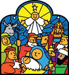 vector illustration of nativity