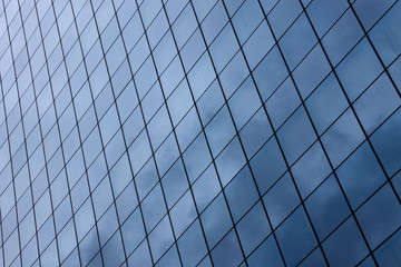 multiple window grid on corporate city building