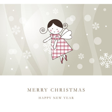 New year's card with angel
