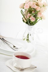 cup of tea on holiday table