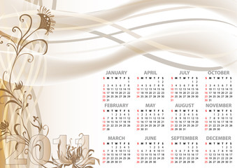 brown Calendar 2011