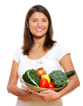 Young Woman With Vegetable Basket