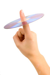 Shot of perfect disk on finger