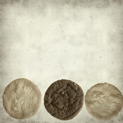 textured old paper background with sweet cookies