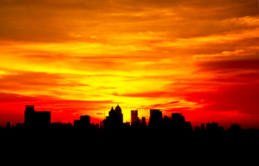 Naklejka premium Sunrise in Bangkok, Thailand