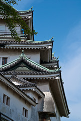 Fototapeta na wymiar An abstract side view of Wakayama castle, Japan