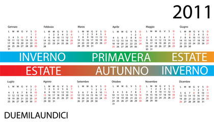 Calendario Italia 2011 Stagioni