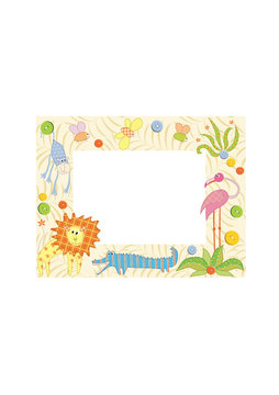 Frame or card with animals