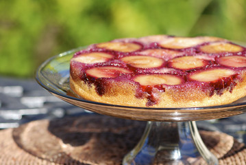 Plum upside down cake