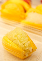 Thai style dessert, sticky rice in jackfruit