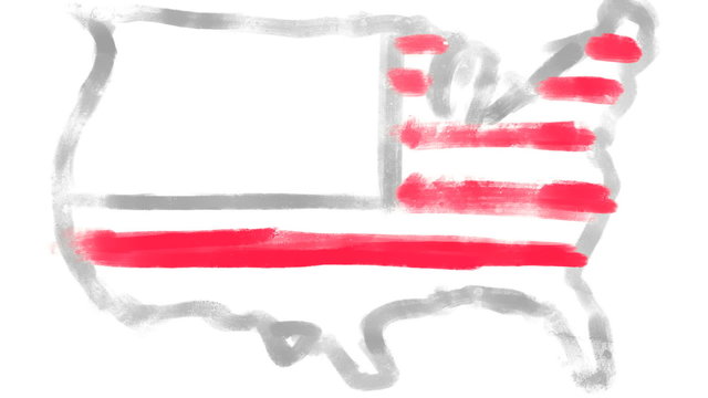 Auto-Drawing USA map with his flag inside