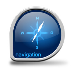 Button Navigation blau Kreiseck