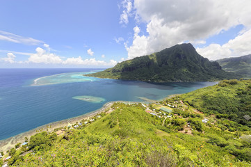 A view of Opunohu Bay on the island of Moorea