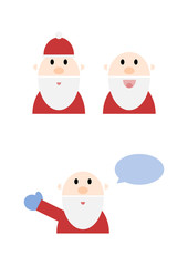 Cartoon-Set: Weihnachtsmann (mit Sprechblase)