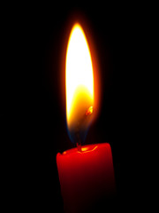 candle flaming in the dark
