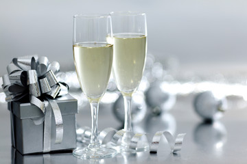 silver christmas card