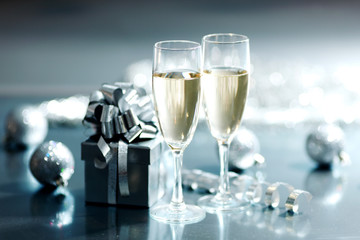 silver christmas card