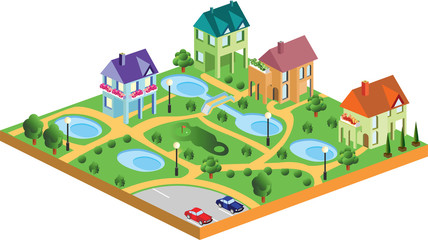 Fototapeta premium village houses