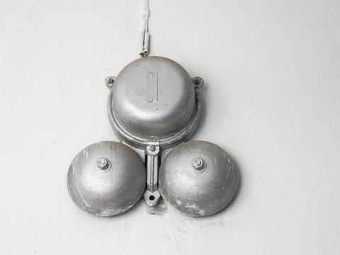 Big old silvery school bell