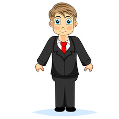 Obraz premium Cute boy businessman