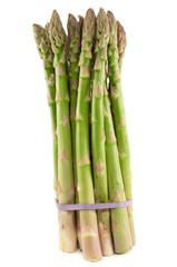 Organic Asparagus on white background
