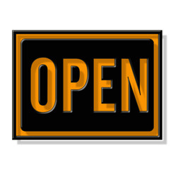 panneau ouvert, open