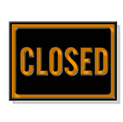 panneau, fermé, closed