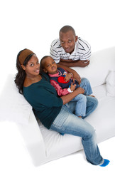 Young black family at home