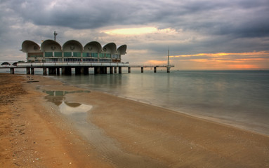 Restaurant on beach at night