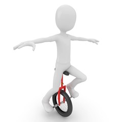 3d man with unicycle © DNY3D