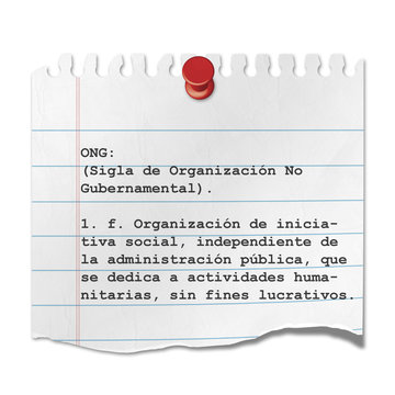Recorte de papel texto ONG