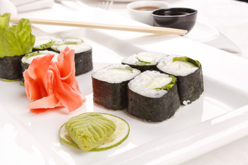 sushi on the plate