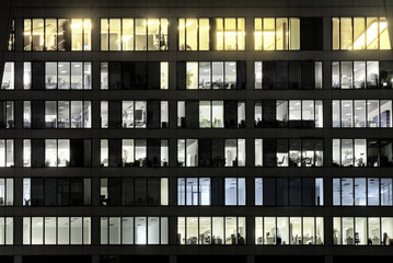 Windows of office are shone LOVE - obrazy, fototapety, plakaty