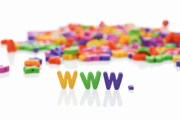 world wide web with plastic letters