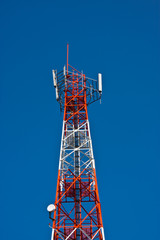 Mobile phone communication repeater antenna tower