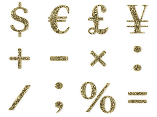 gold font - symbols