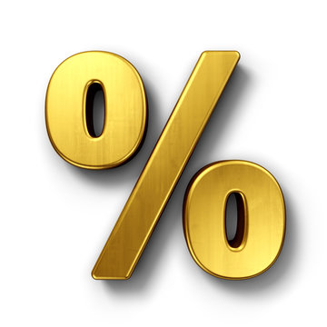 Percentage sign in gold