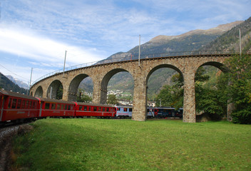 Fototapeta na wymiar World Heritage Railway Bernina
