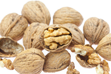 Walnuts isolated on white