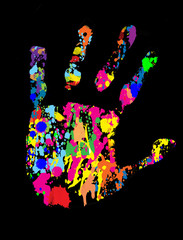 coloured hand print