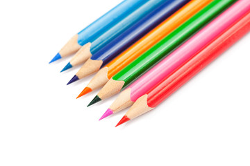 colored pencils isolated on white