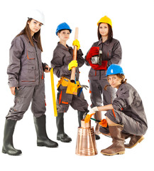 Female construction workers