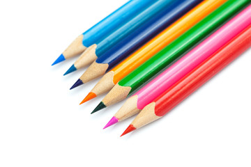 colored pencils isolated on white