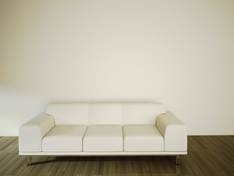 sofa in room  3d rendering